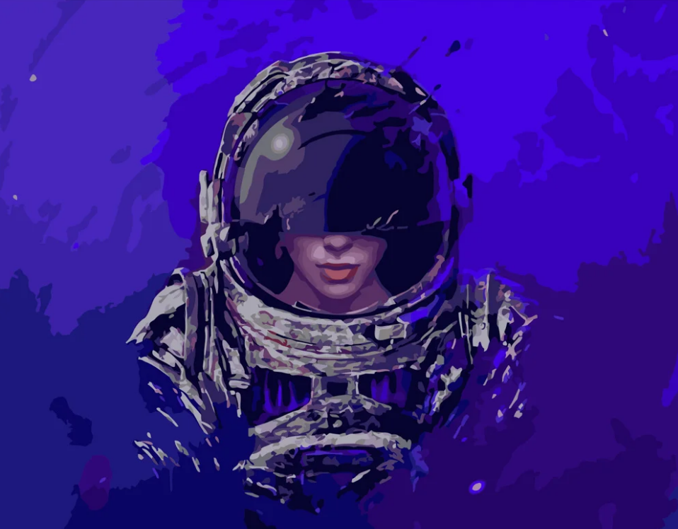 Картина по номерам Strateg Загадочный космонавт 40x50 см (GS363)