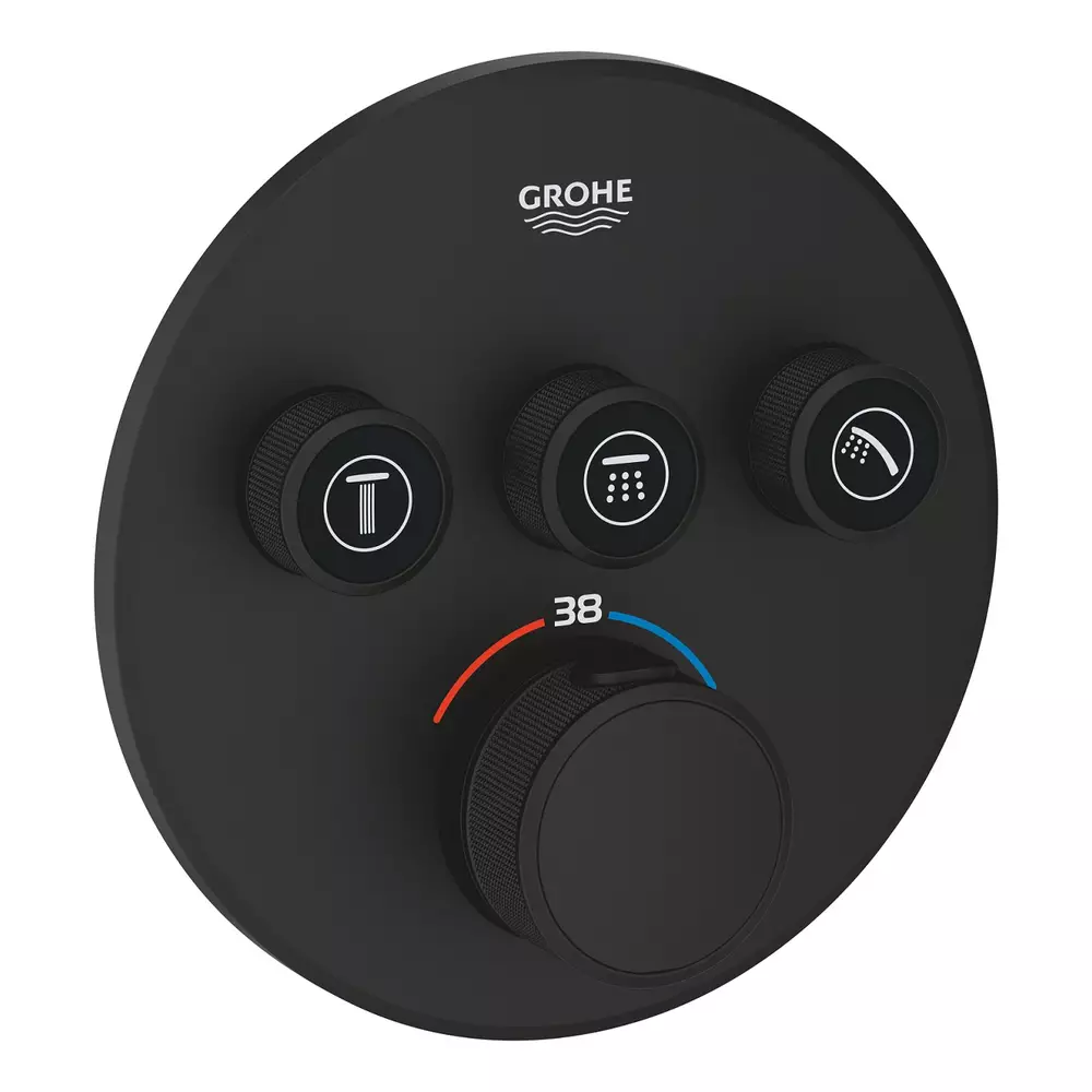 Смеситель скрытого монтажа Grohe SmartControl 29508KF0 с термостатом наружная часть Черный (34783308) Смеситель скрытого монтажа Grohe SmartControl 29508KF0 с термостатом наружная часть Черный (34783308)