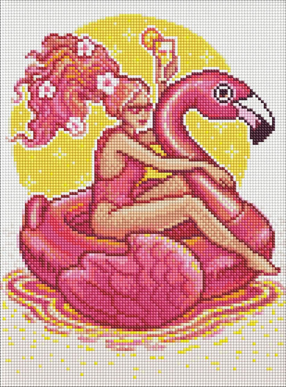 Алмазная мозаика/вышивка Ideyka Летний отдых с голограммными стразами 30х40 см (AMO 7691)