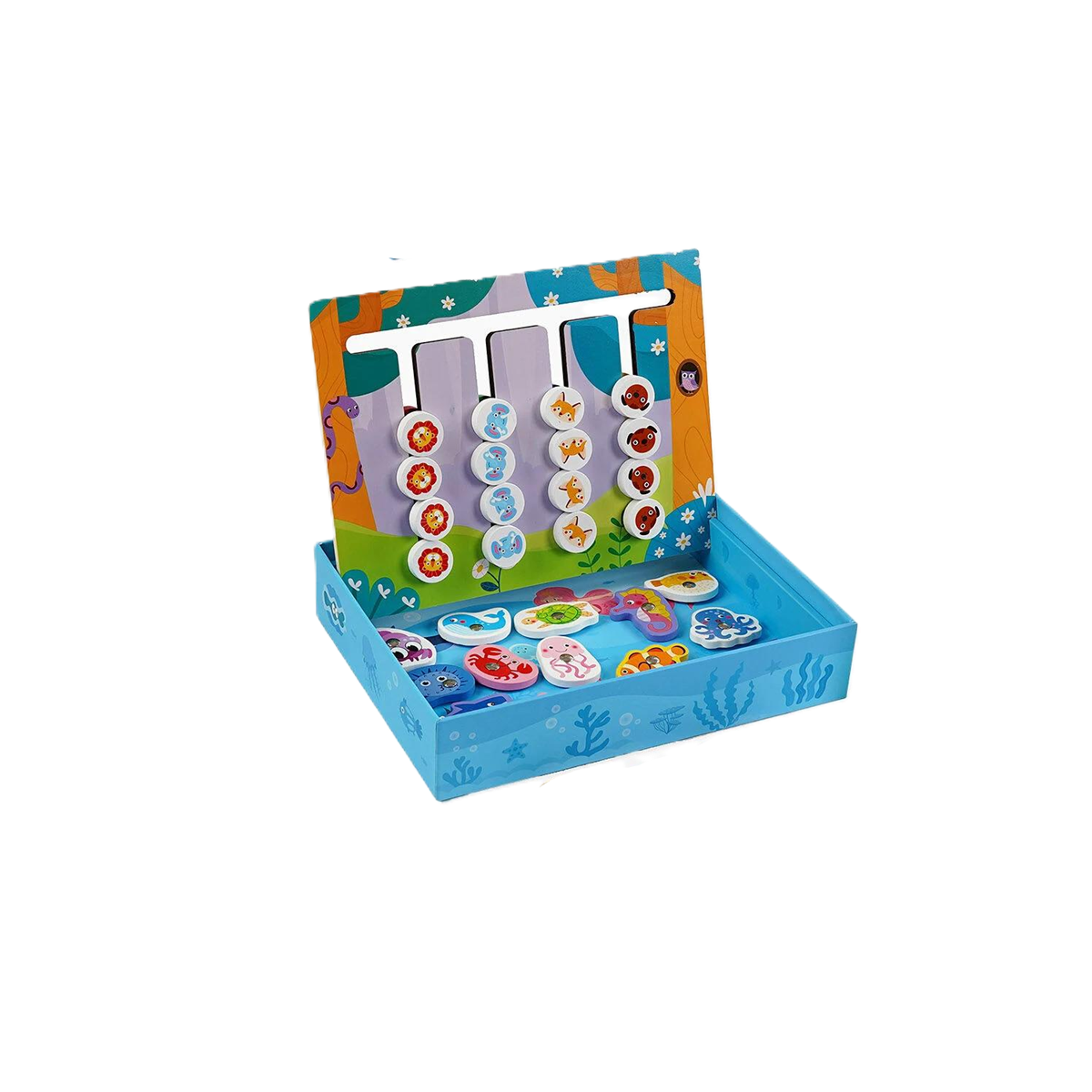 Игрушка для малышей логическая С-68293/20 2в1 four color game в коробке (23366316)