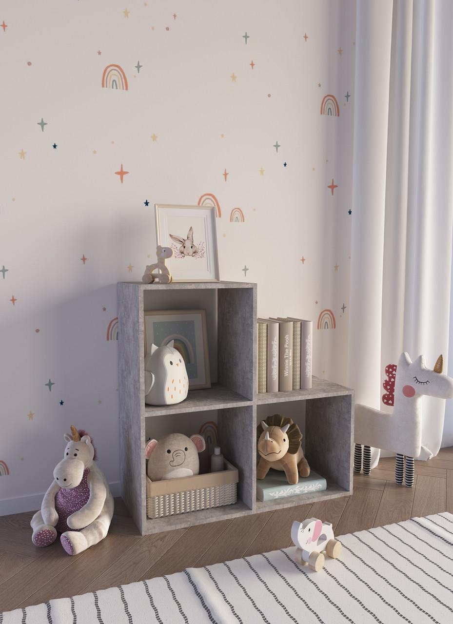 Стеллаж в детскую комнату P-39BT Бетон (27263743) - фото 1