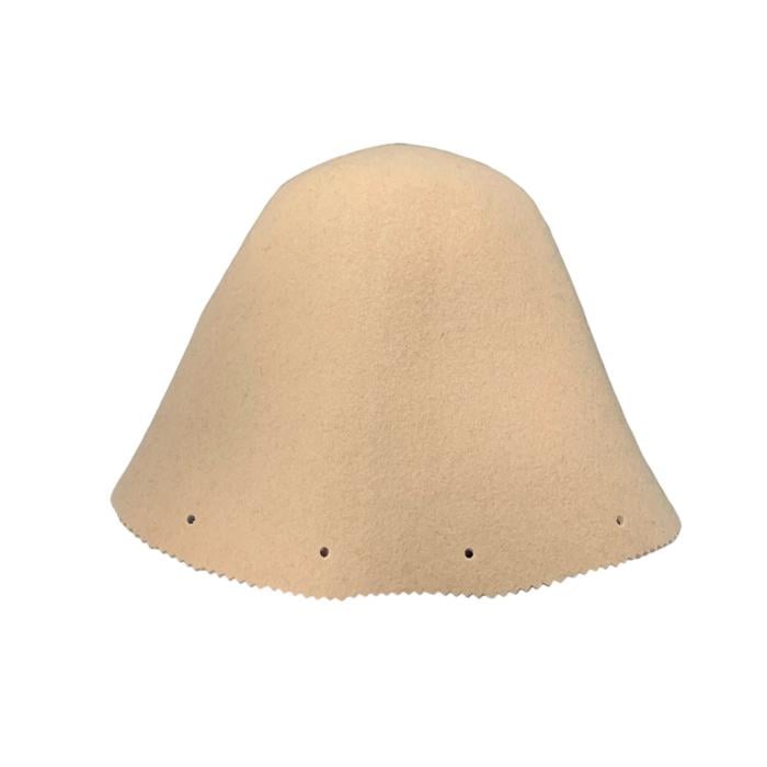 Шапка для лазні/сауни Premium шерсть мериноса Бежевий (28447927)