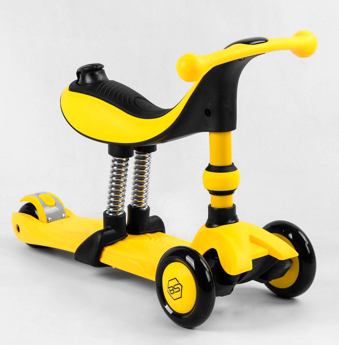 Самокат-велобіг триколісний Best Scooter 3в1 Жовтий (38804) - фото 3 Самокат-велобіг триколісний Best Scooter 3в1 Жовтий (38804) - фото 3