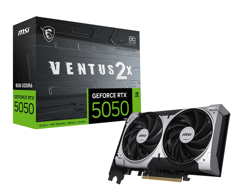 Видеокарта MSI RTX Ventus 2X OC 5050 GDDR6 8 Гб (GeForce RTX 5050 8G VENTUS 2X OC)
