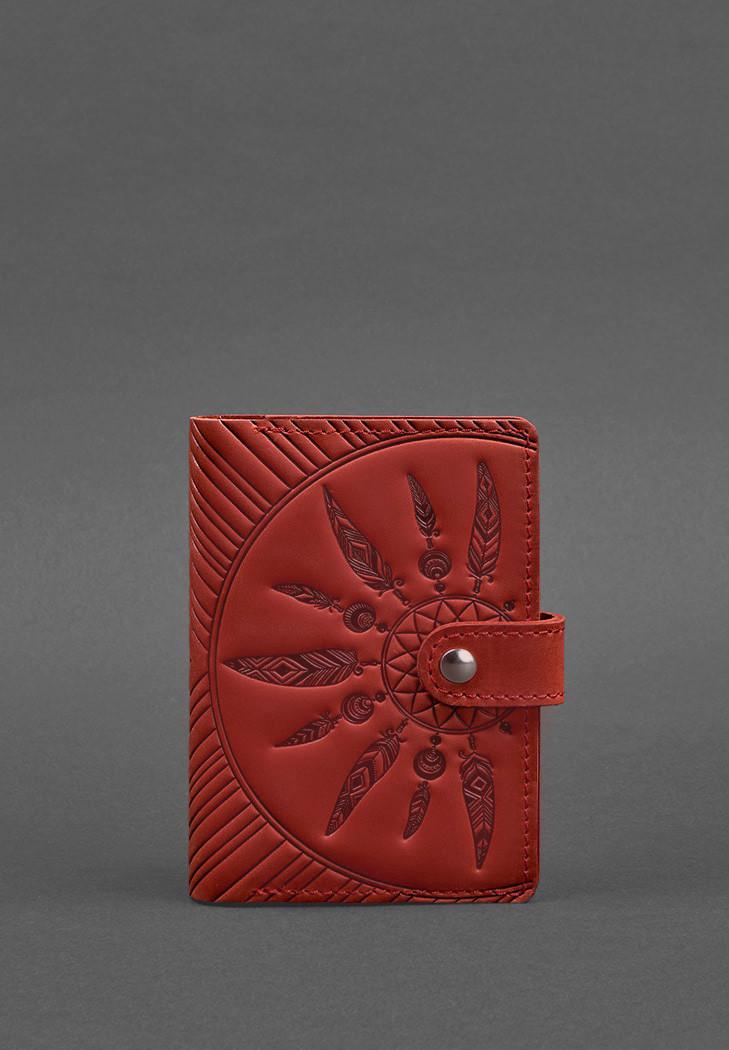 Палітурка жіноча шкіряна для паспорта 3.0 Інді Кораловий (A-026260)