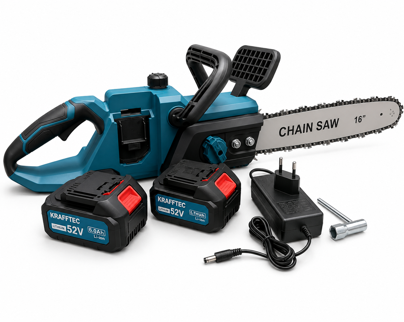 Пила цепная аккумуляторная Krafftec PRO CS-4002 48 В 6 Ач шина 40 см бесщеточная 2 аккумулятора (62725280)