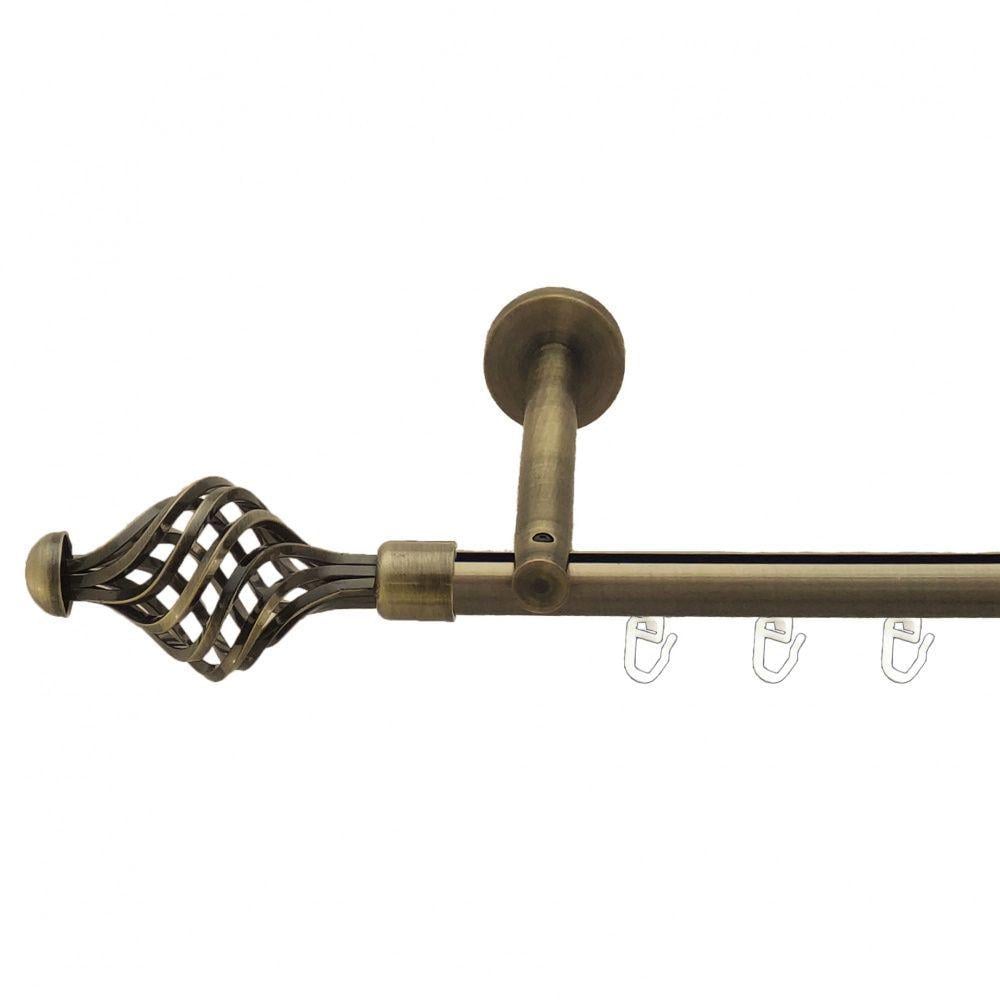 Карниз металлический Orvit Арезо однорядный цилиндр/профиль 16 см профильная труба Антик 19 мм 200 см (7217943)