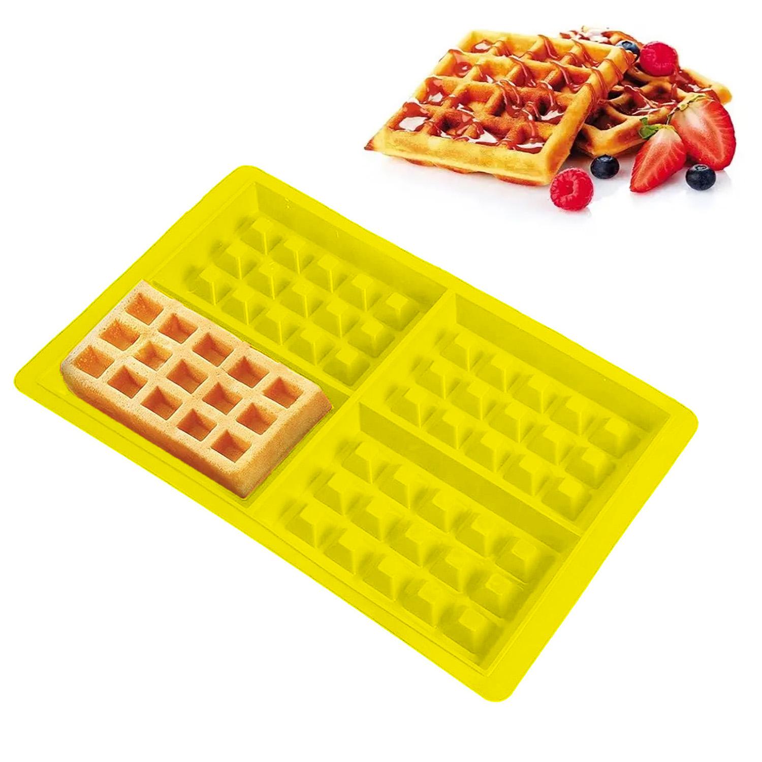 Форма силіконова для випікання вафель 2 шт. 28x18x1,5 см Жовтий - фото 7 Форма силіконова для випікання вафель 2 шт. 28x18x1,5 см Жовтий - фото 7