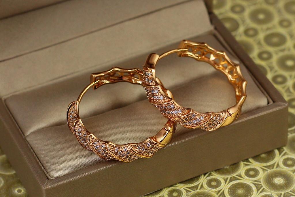 Серьги Xuping Jewelry Колечки Гипноз 3 см Золотистый (2278081655)