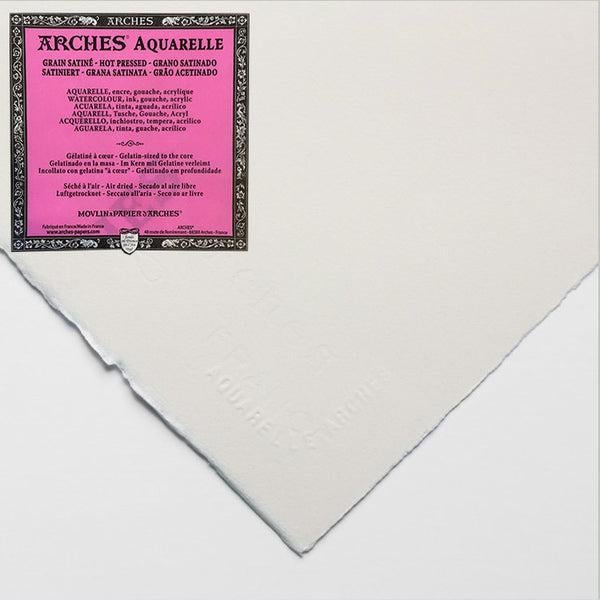 Бумага для акварели Arches Hot Pressed хлопок 300 г/кв. м 56x76 см Природный белый (1795017)