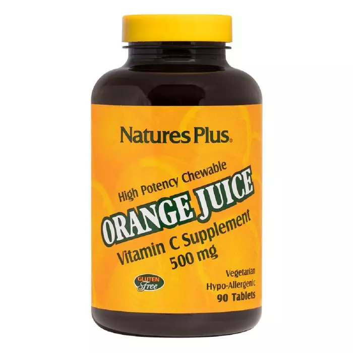 Вітамін С Nature's Plus Orange Juice 500 мг 90 жувальних таблеток (NTP2465)