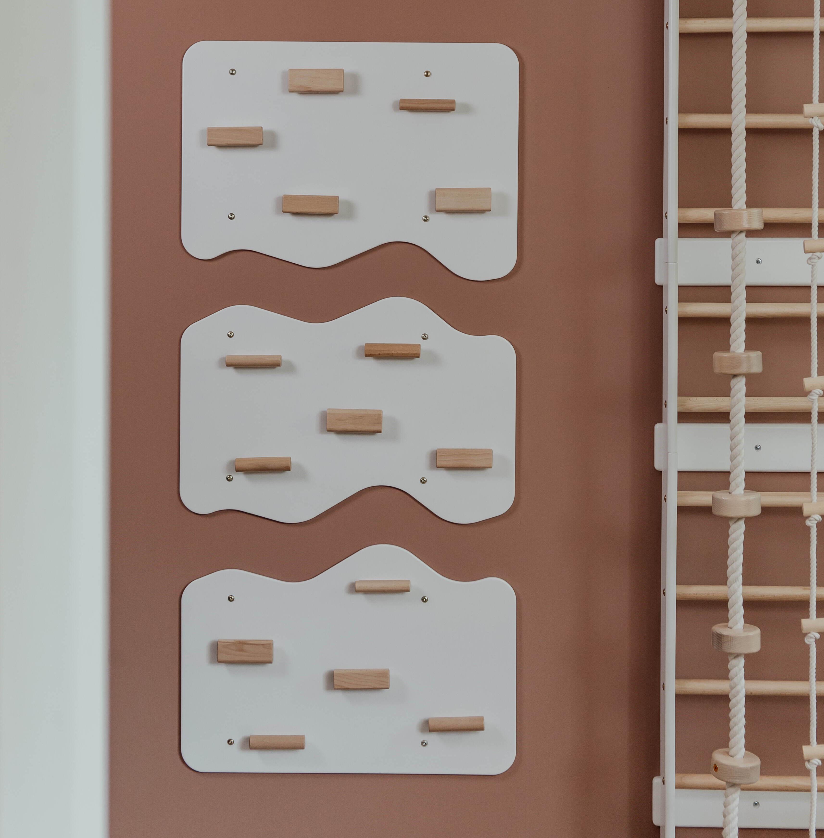 Скеледром для дітей Woodandhearts Хмаринка на 3 секції Білий/Натуральне дерево (AAUZ008)