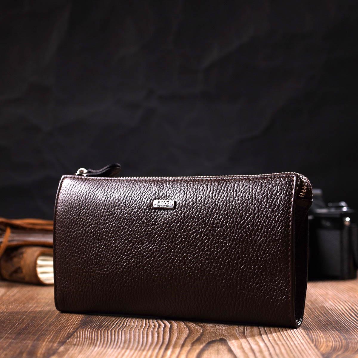 ᐉ Клатч мужской Bond-Wallet 22051 из натуральной кожи флотар Коричневый ...
