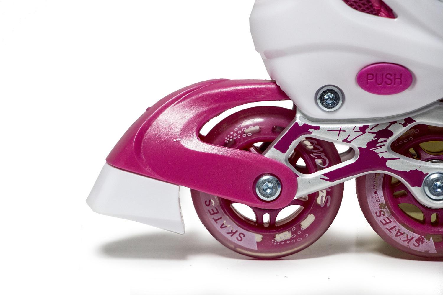 Роликовые коньки Happy Mondays колеса со светом PU 23,5-27 см р. 38-42 Pink (21658521) - фото 4