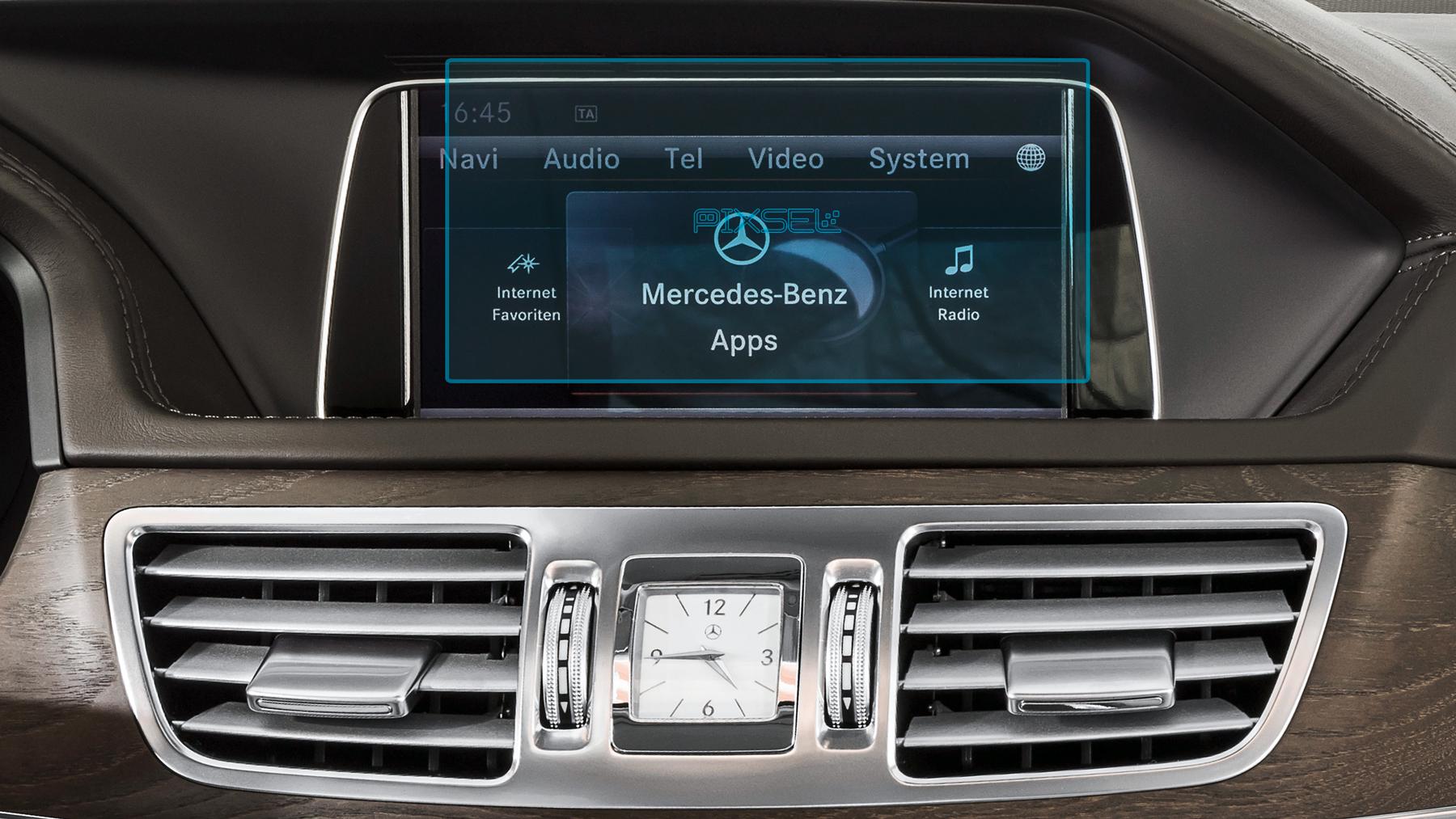 Стекло защитное Pixsel гибридный глянец на монитор Mercedes Benz E CLASS 6,8“ 2013-2016