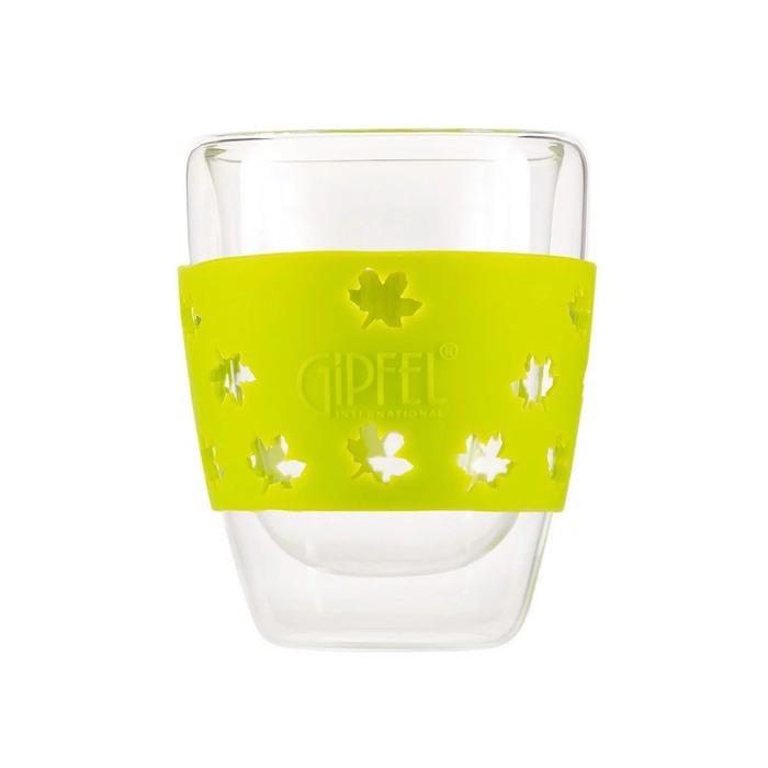 Склянка GIPFEL LUMINOSSI 7155 з подвійними стінками та силіконовим тримачем 250 мл Зелений (32616857)