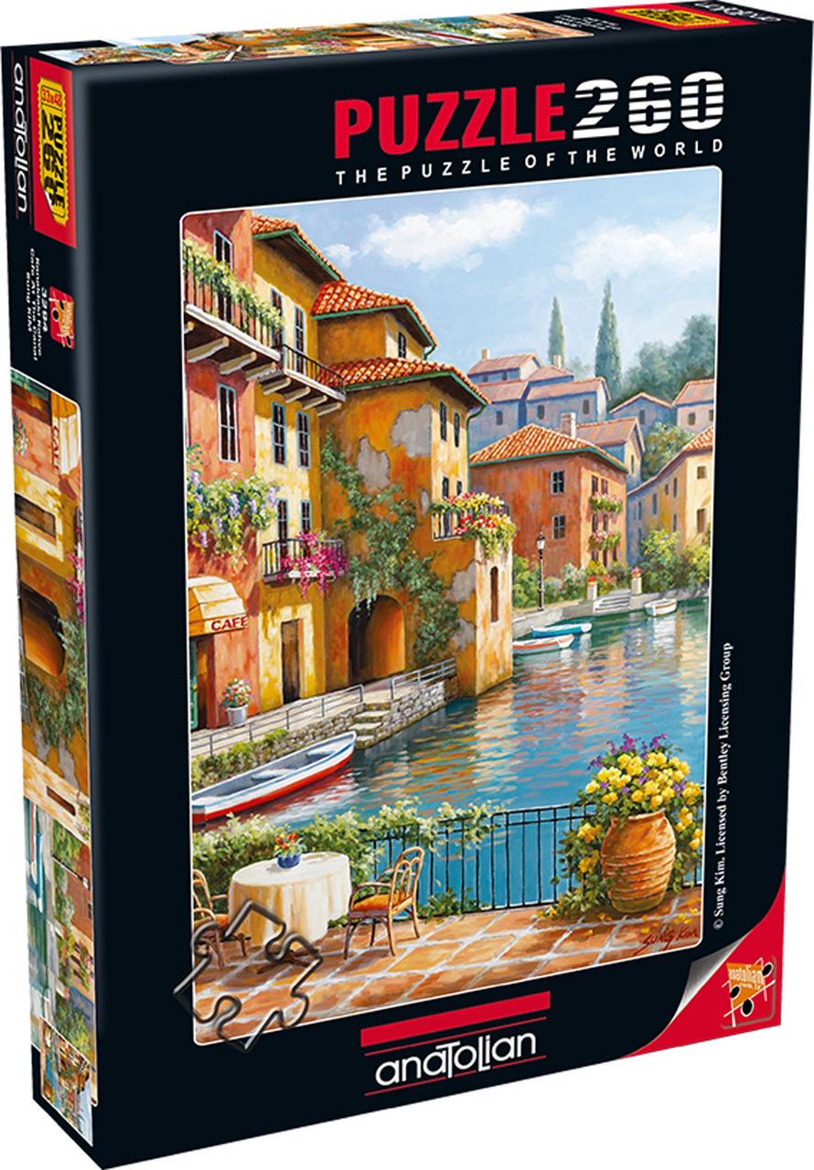 Пазлы Кафе на берегу канала на 260 деталей