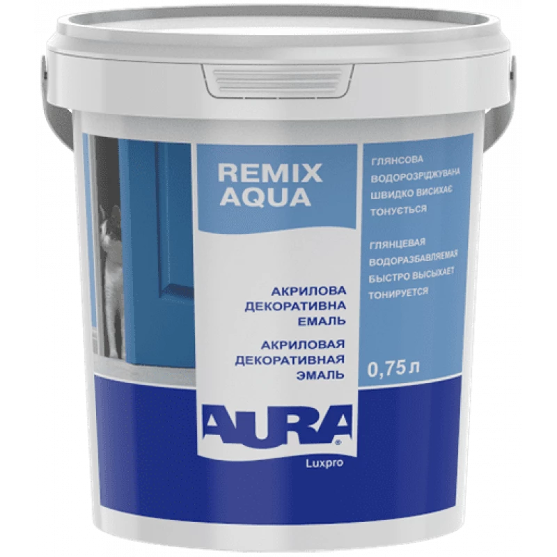 Эмаль акриловая Aura Lux Pro Remix Aqua 70 универсальная 0,75 л (2571431558)
