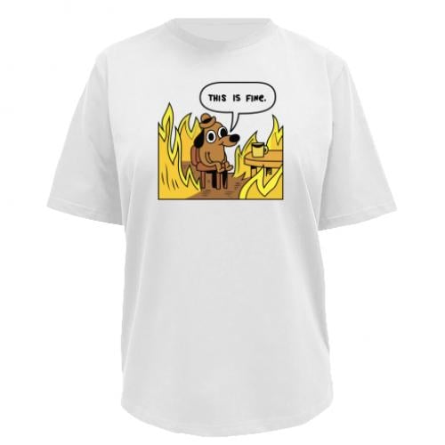 Футболка женская Owi Premium This is fine XL Молочный (16760031-63-47542-XL)