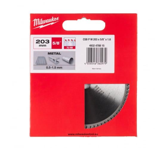 Пильный диск Milwaukee по металлу 203x16x1,6 70Z (4932478815)