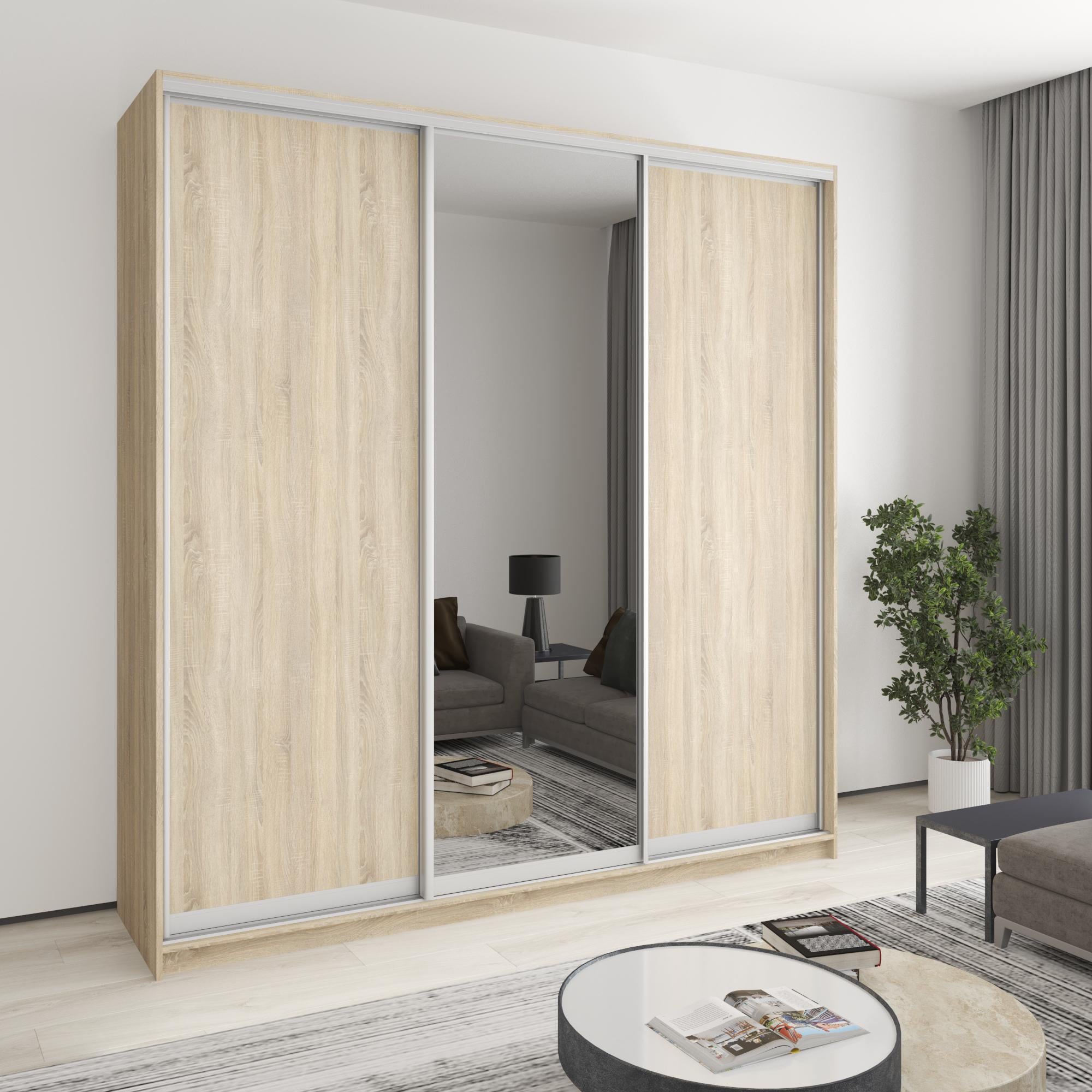 Шкаф-купе трехдверный MebelStar Комбо AL 2 ДСП/зеркало 230x45x240 см Дуб сонома (MBS-2123)
