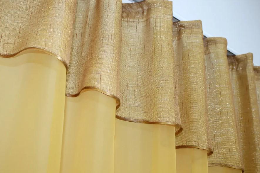 Гардина на кухню/балкон шифон 270х170 см Жовтий/Карамельний (047к) - фото 3 Гардина на кухню/балкон шифон 270х170 см Жовтий/Карамельний (047к) - фото 3