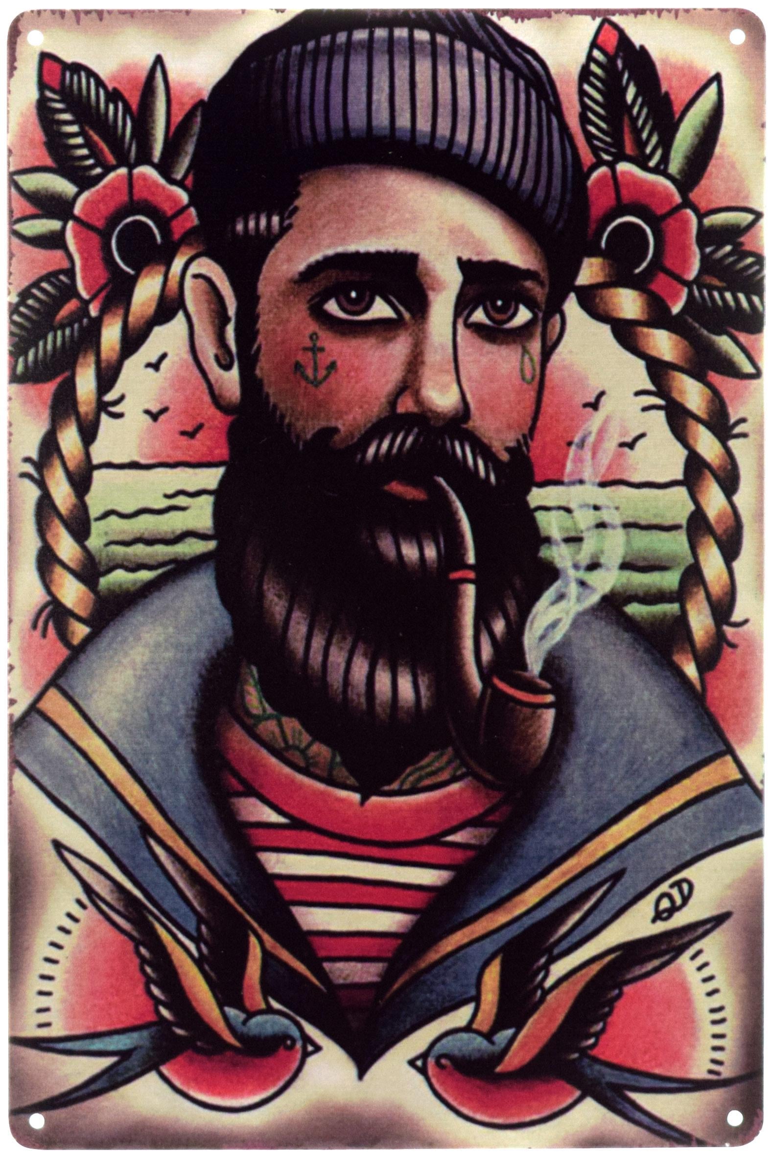 ᐉ Табличка металлическая Barber Shop/Барбершоп OD 20x30 см