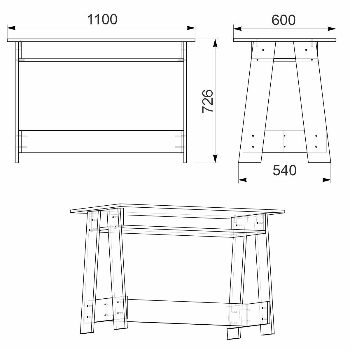 Стол кухонный Компанит КС 12 110х60х72,6 см Нимфея альба (2686855) - фото 2