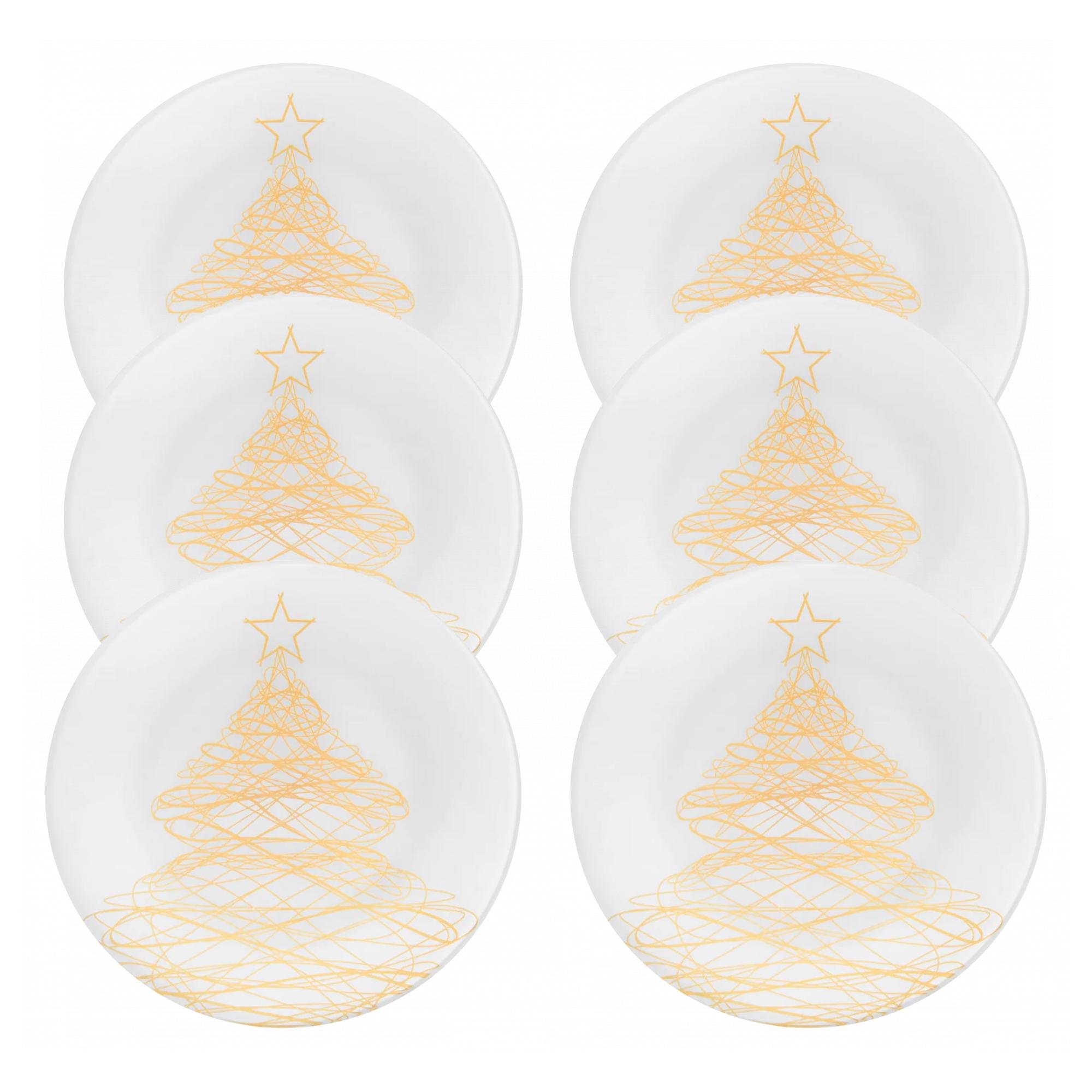 Набір новорічних тарілок скляних d 25 см 6 шт. (11111154)