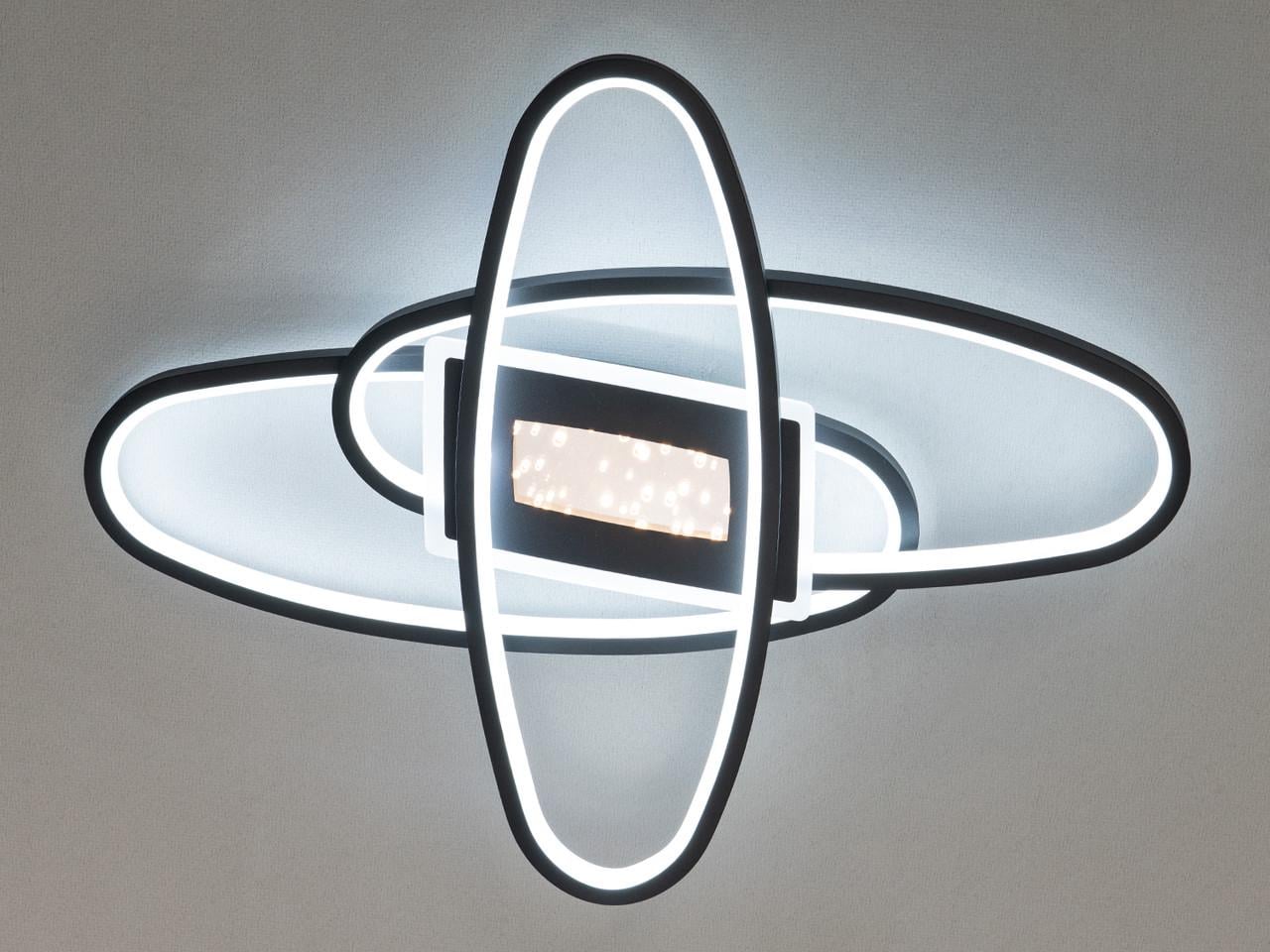 Люстра LED S2438BKDIM-LS в кабинет 80W на 12 м2 Черный (2556172823)