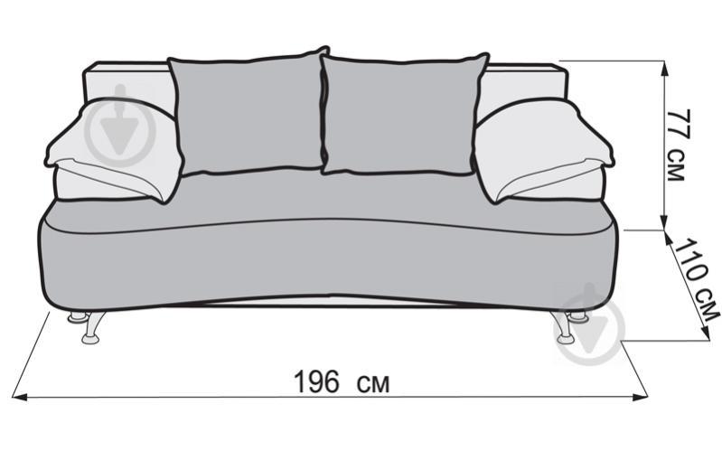 Диван Ribeka Николь Серый (18D04) - фото 3 Диван Ribeka Николь Серый (18D04) - фото 3