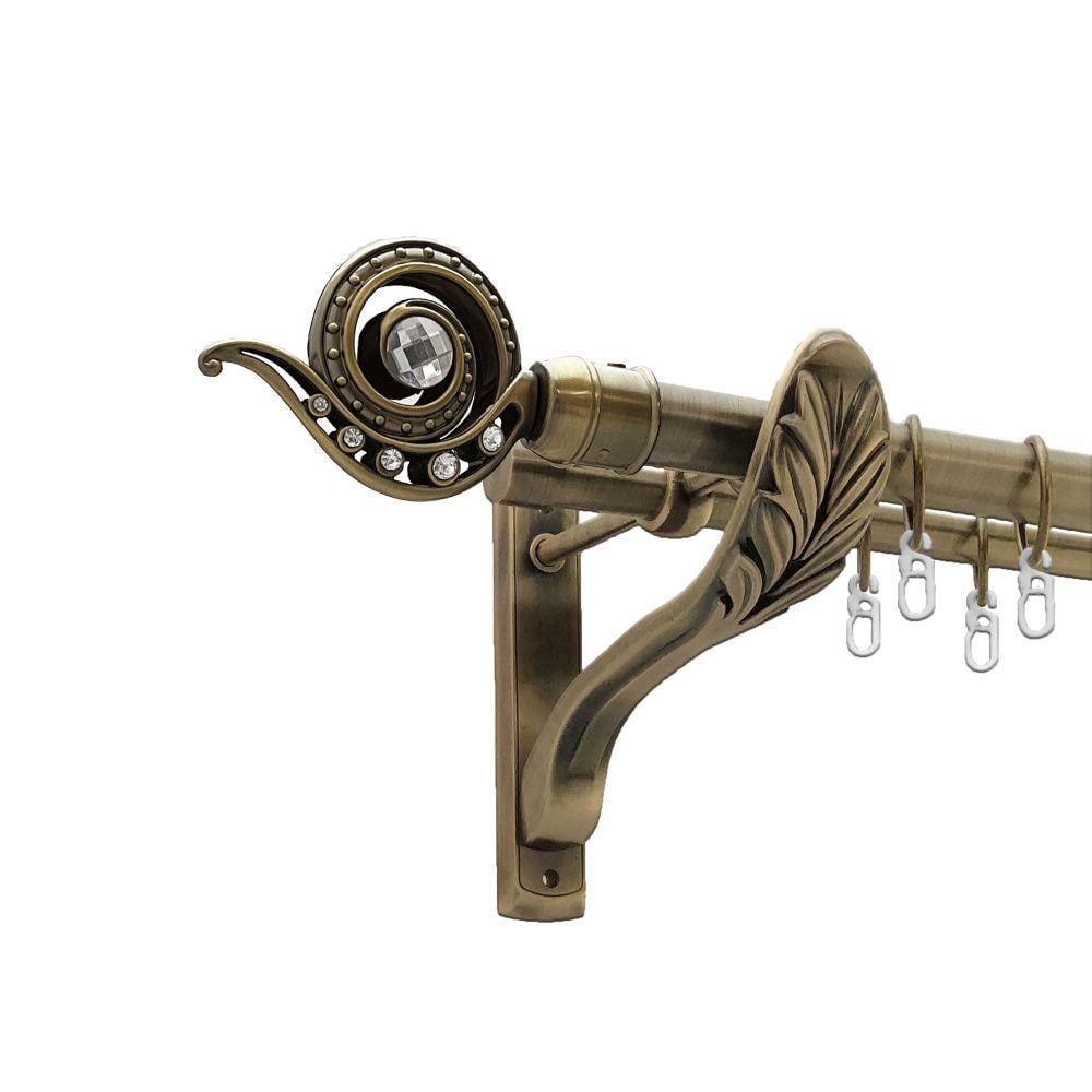 Карниз Orvit Око Дракона металевий дворядний ретро гладка труба кільце металеве 25/19 мм 200 см Антик (00-00016810)