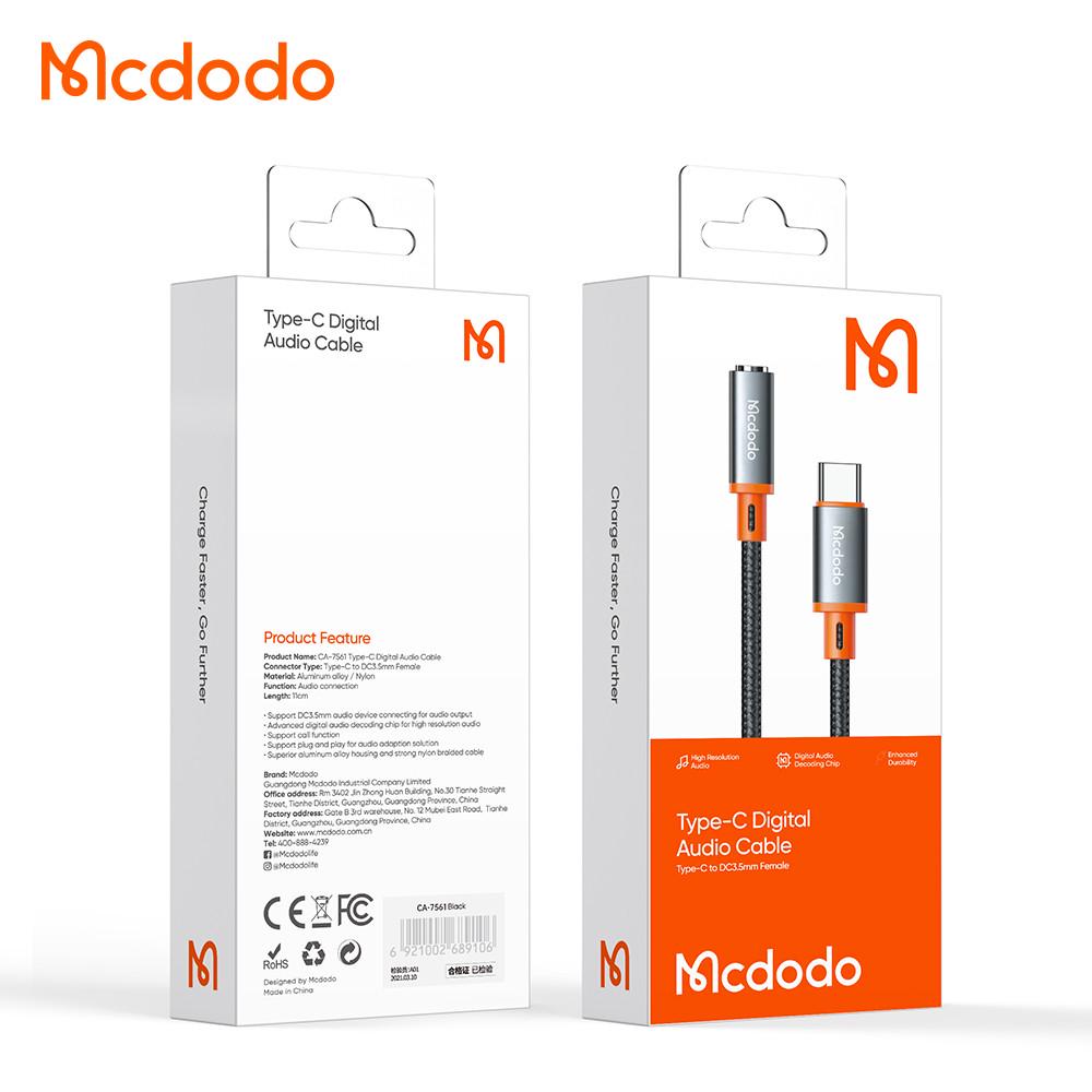 Переходник Mcdodo Castle Series Type C to 3,5 мм AUX Female Cable 11 см (CA-7561) - фото 2