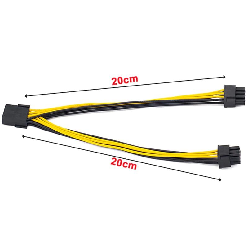 Кабель питания для видеокарт 4Sport 8 pin - 2 x 8 pin 0,2 м Black/Yellow (WAZ-8-6-BY) - фото 3