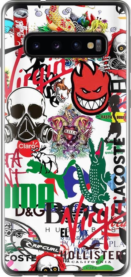 Чехол на Samsung Galaxy S10 Many different logos (4022t-1640-42517)