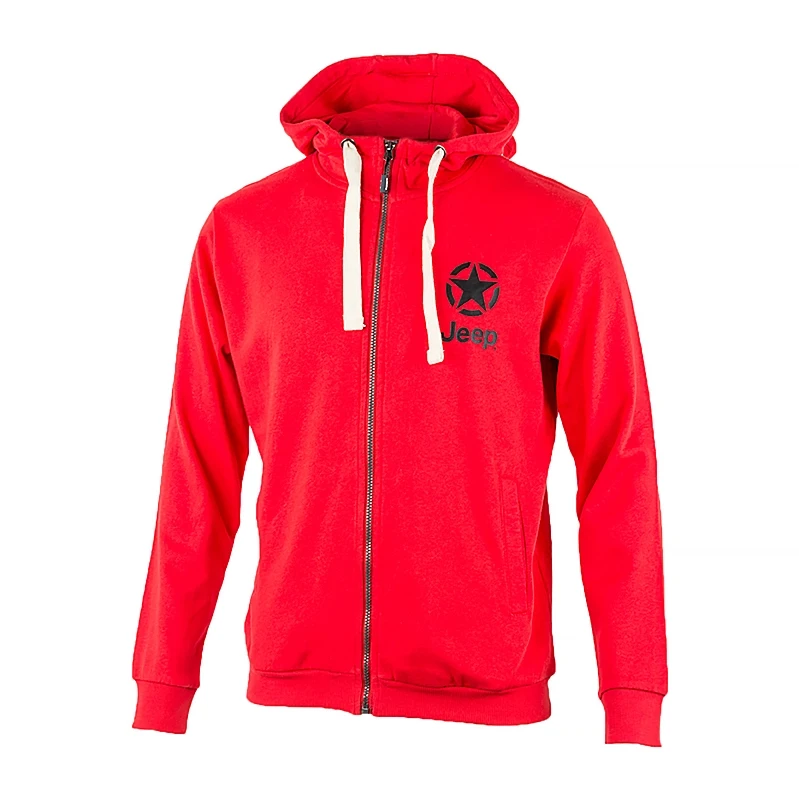 Толстовка мужская JEEP HOODED SWEATSHIRT FULL ZIP STAR&JEEP 2XL Красный (O102572-R699 2XL) - фото 1