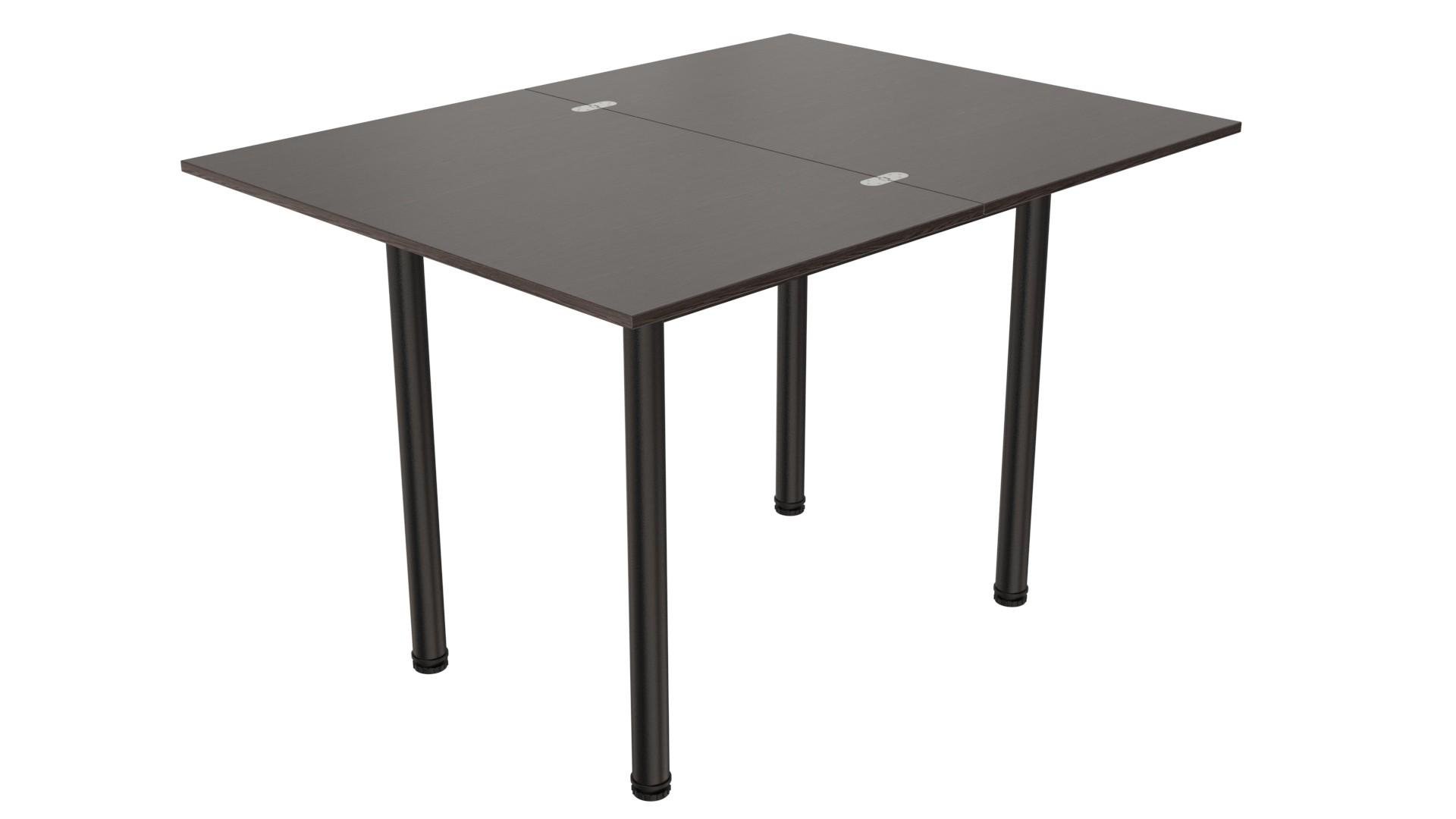 Обеденный стол-трансформер раскладной Ferrum-decor Берта металл/ДСП 16 мм 750x1200x900 мм Черный/Венге Магия (FRD-105592)