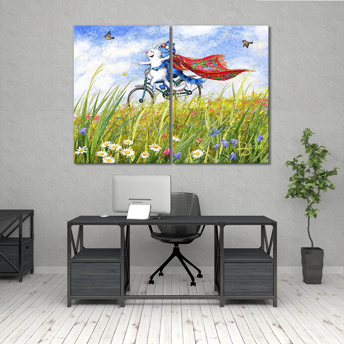 Модульная картина Навстречу весне 2 модуля 90x135 см