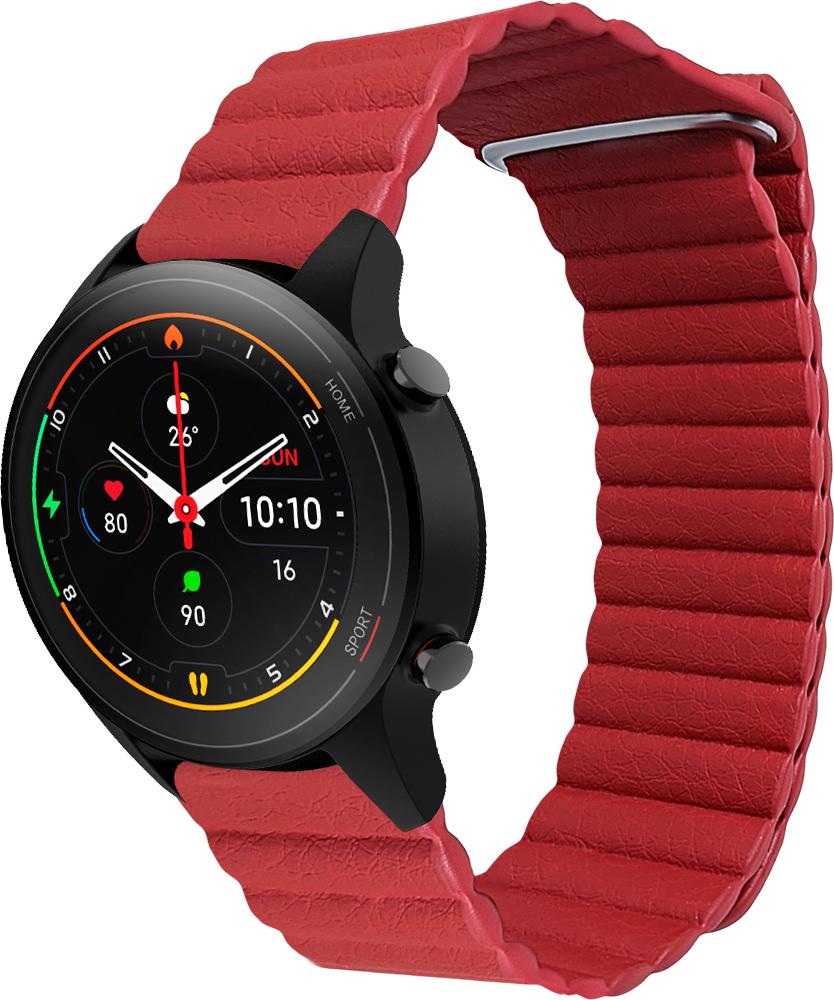 Ремешок кожаный Genis для Xiaomi Mi Watch 22 мм Red (26528-2D)