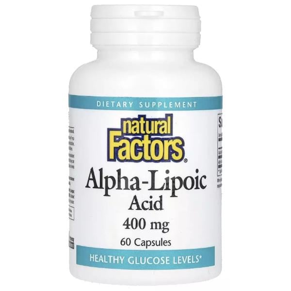 Альфа-липоевая кислота Natural Factors Alpha-Lipoic Acid 400 мг 60 сaps. (000022065)