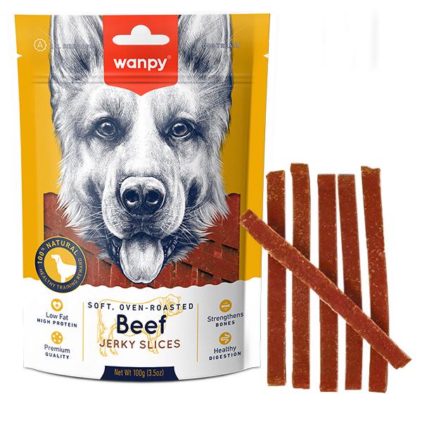 Лакомство для собак Wanpy Soft Beef Jerky Slices вяленая говядина с уткой слайсы 100 г (MA-04S)