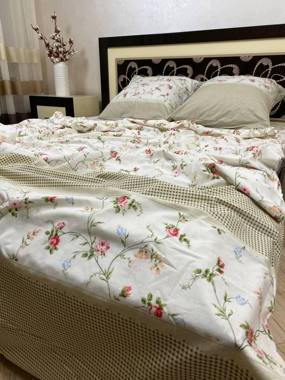 Комплект постельного белья Рогожка хлопковый двуспальный 180x220/70х70 см Белый (26558931)