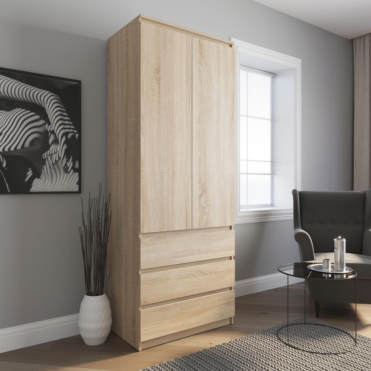 Шафа гардеробна Вайс R-9 802х500х2110 мм Дуб Сонома (30821085) - фото 1 Шафа гардеробна Вайс R-9 802х500х2110 мм Дуб Сонома (30821085) - фото 1