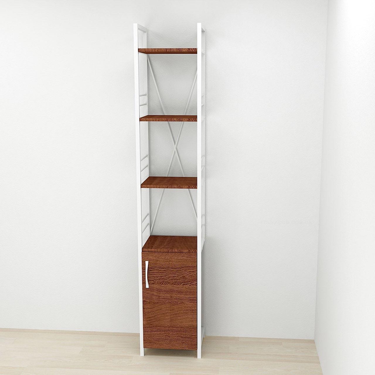 Этажерка Ferrum-decor 4/34 Коннект с тумбой 179x34x28 см Белый/Венге (FRD-105535)