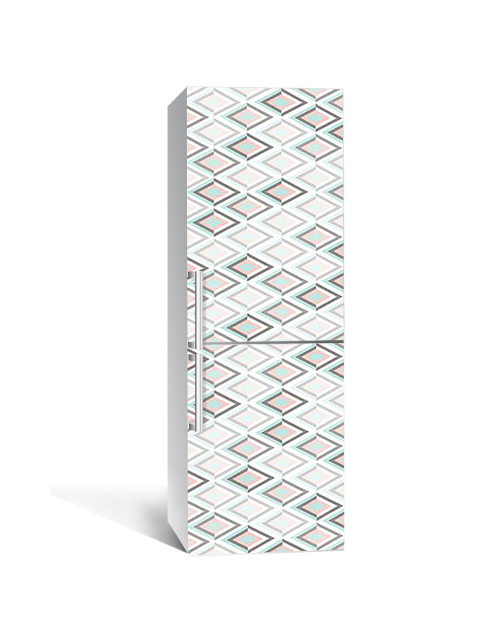 Наліпка 3D на холодильник Zatarga "Сіро-рожева бірюза" вінілова 650х2000 мм