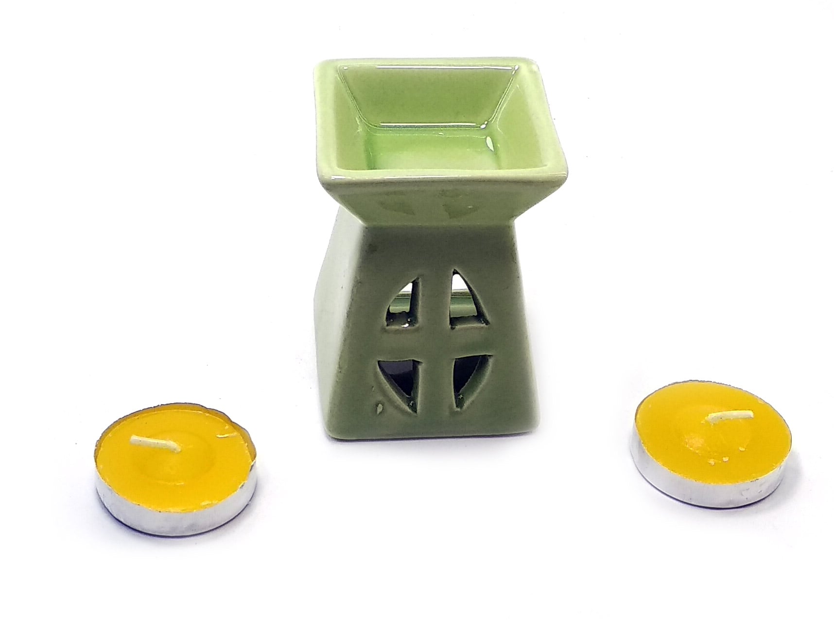 Аромалампа керамическая Yours подарочный набор 12х8,5х7 см Зеленый