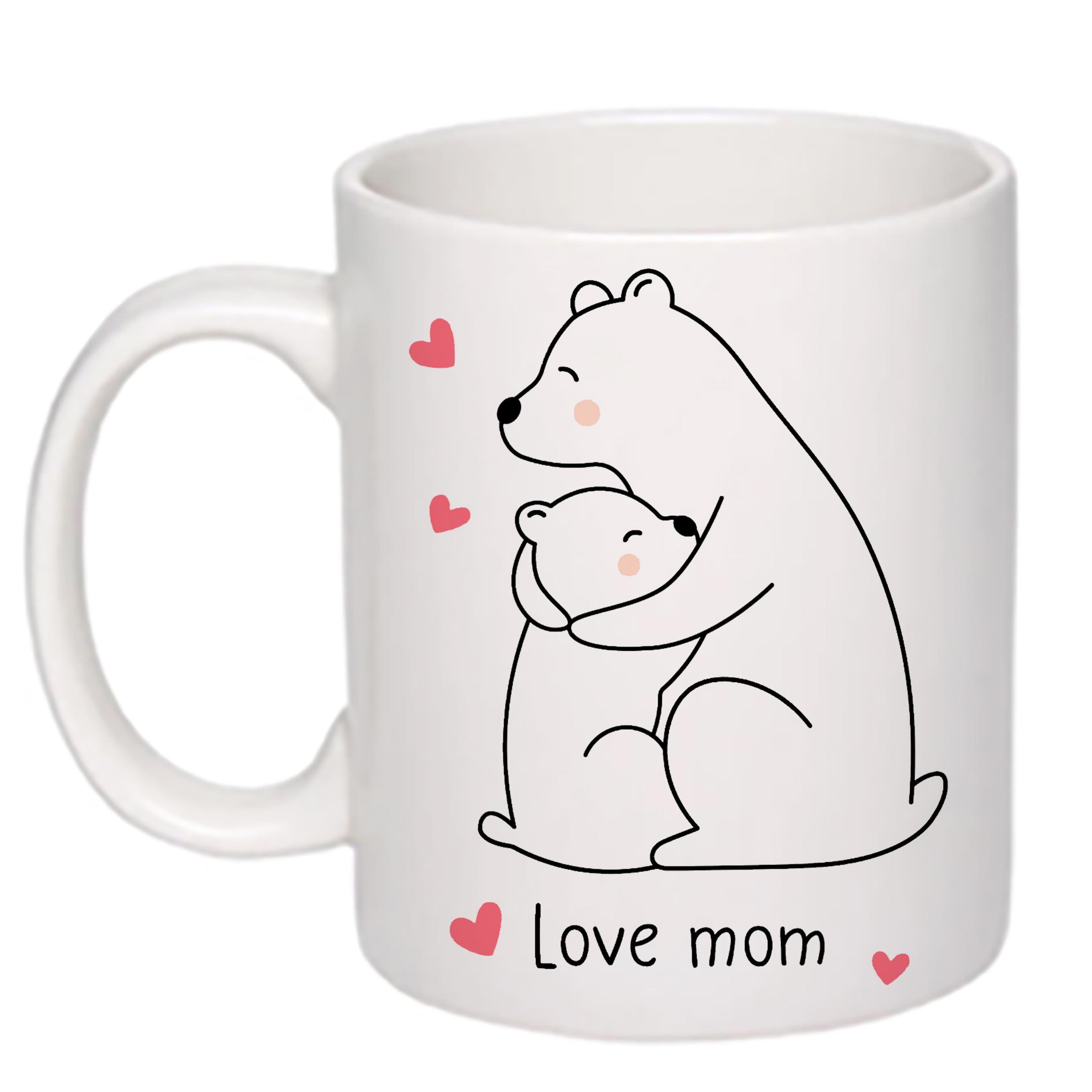 Чашка с печатью Love mom 330 мл Белый (22535)