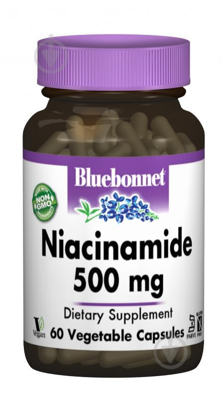 Ниацинамид (B3) 500мг Bluebonnet Nutrition 60 гелевых капсул