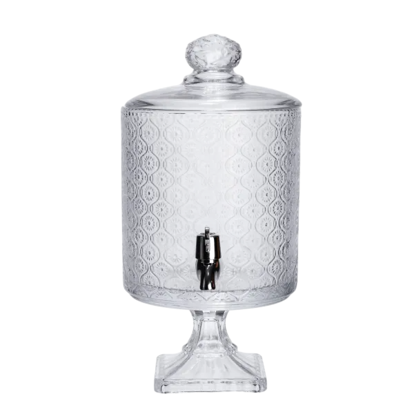 Лимонадница стеклянная на ножке на с краном 4,5 л Прозрачный Лимонадница стеклянная на ножке на с краном 4,5 л Прозрачный