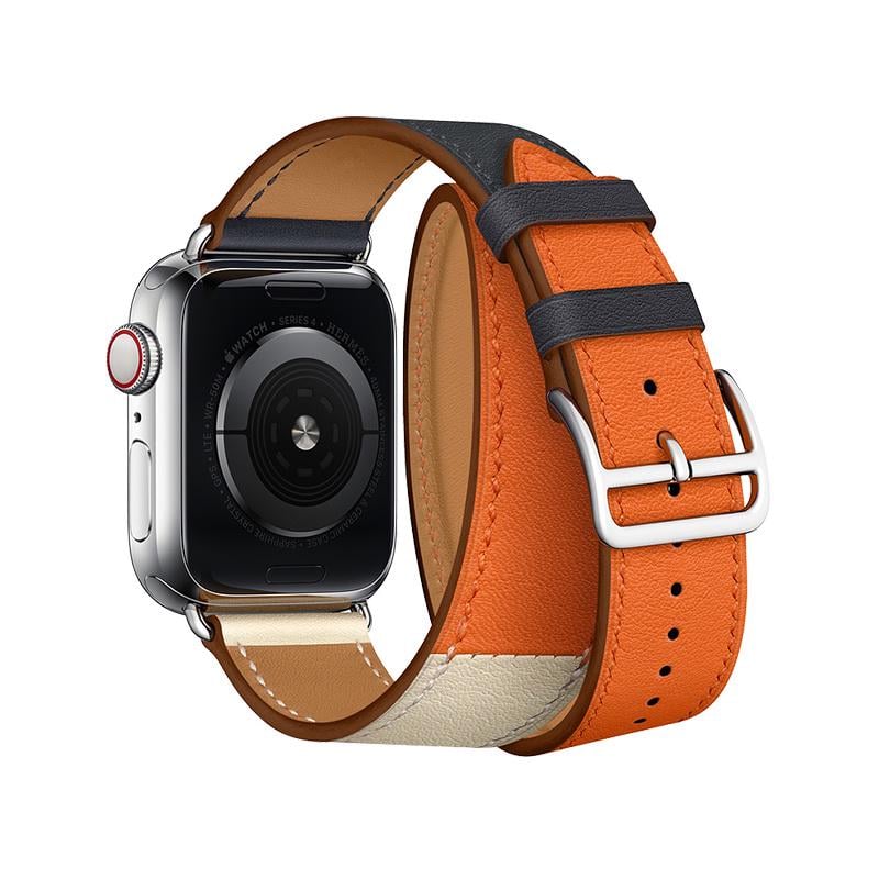 Ремешок для Apple Watch Coteetci W36 Long Fashion Leather 38 мм/40 мм Indigo Craie with Orange (WH5261-40-ICO)